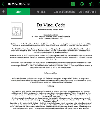 Da Vinci Code - Aktienanalyse